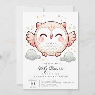 Elegant Modern Uil Baby shower Kaart