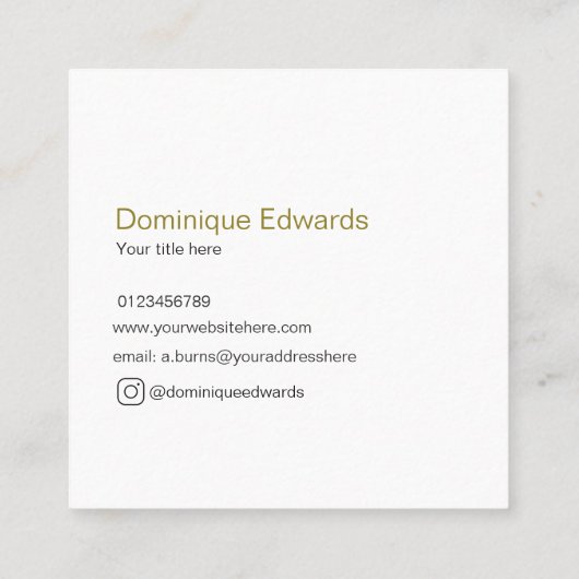 Elegant modern uniek Blush roze cosmetica Vierkante Visitekaartje (Achterkant)