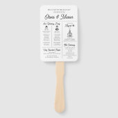 Elegant Modern Uniek Infographic Huwelijksprogramm Handwaaier (Voorkant)