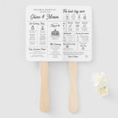 Elegant Modern Uniek Infographic Huwelijksprogramm Handwaaier (Voorkant en achterkant)