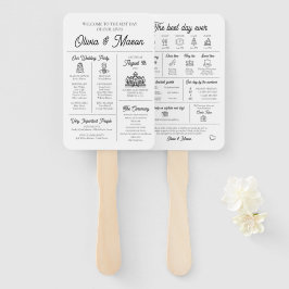 Elegant Modern Uniek Infographic Huwelijksprogramm Handwaaier