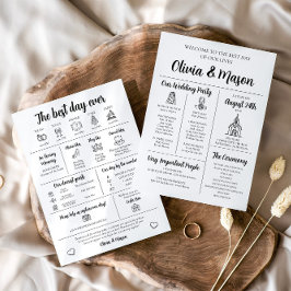 Elegant Modern Uniek Infographic Huwelijksprogramm Kaart