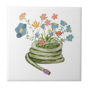 Elegant modern, uniek waterverf keepomwille floral tegeltje