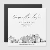 Elegant Modern Vegas Square Save the Date Magnet (Voorkant / Achterkant)