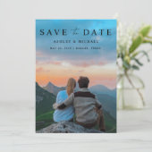 Elegant Modern Vellum Overlay 2 Foto bruiloft opsl Save The Date (Staand voorkant)