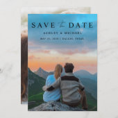 Elegant Modern Vellum Overlay 2 Foto bruiloft opsl Save The Date (Voorkant / Achterkant)