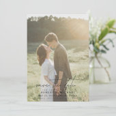 Elegant Modern Vellum Overlay 2 Fotohuwelijk Save The Date (Staand voorkant)