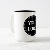 elegant, modern, verfijnd & aanpasbaar.  tweekleurige koffiemok (Voorkant links)