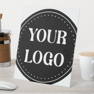 Elegant, modern, verfijnd, & bewerkbaar. reclamebord met voetstuk