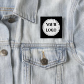 Elegant, modern, verfijnd, & bewerkbaar vierkante button 5,1 cm (In situ)