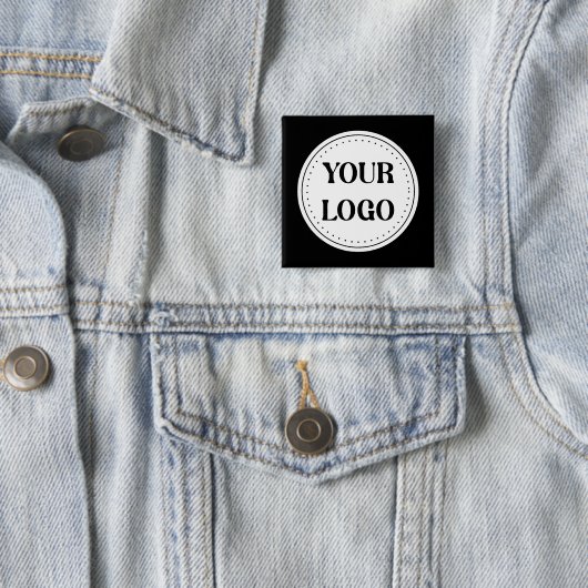 Elegant, modern, verfijnd, & bewerkbaar vierkante button 5,1 cm (In situ)