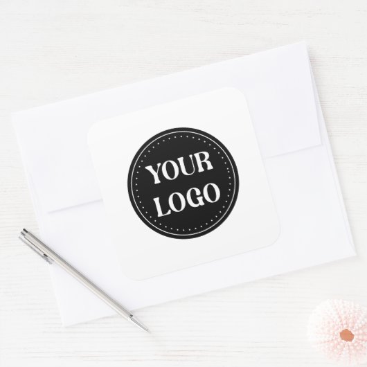 Elegant, modern, verfijnd, & bewerkbaar. vierkante sticker (Envelop)