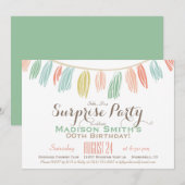 Elegant, modern verjaardagsfeestje kaart (Voorkant / Achterkant)