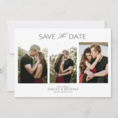 Elegant modern Verloving 4 Foto slaat de datum op Save The Date (Voorkant)
