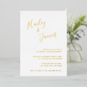 Elegant modern verlovingsfeest folie uitnodiging (Staand Voorkant)