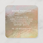 Elegant modern verpletterd faux goud roze monogram vierkante visitekaartje (Achterkant)