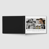 Elegant Modern Vier Foto Bruiloft Gastenboek (Volledig)