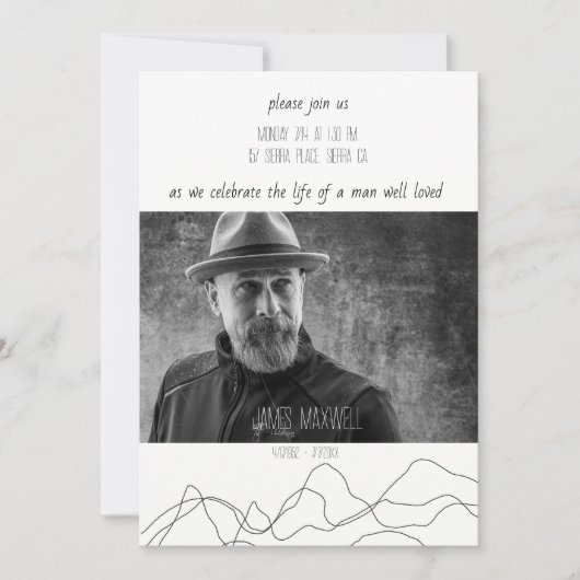 Elegant Modern Viering van het Leven Uitnodiging (Voorkant)