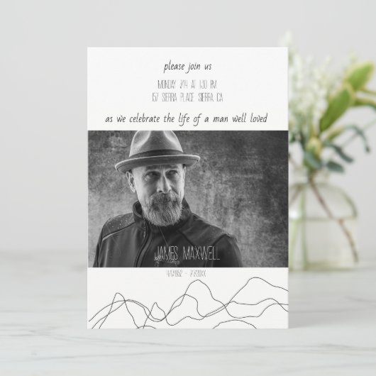 Elegant Modern Viering van het Leven Uitnodiging (Staand voorkant)