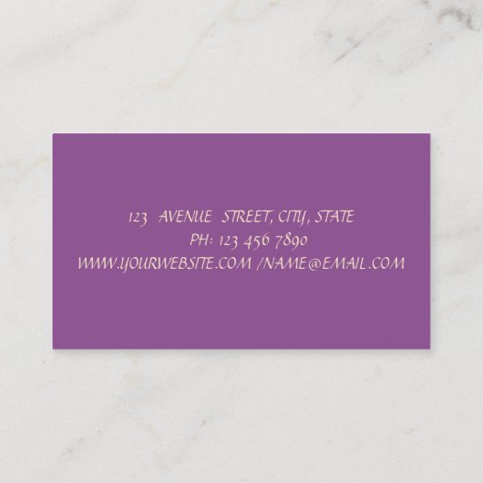 Elegant modern Violet Gold Confetti Visitekaartje (Achterkant)