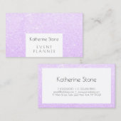 Elegant modern violet paars glitter-evenementsplan visitekaartje (Voorkant / Achterkant)