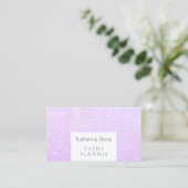 Elegant modern violet paars glitter-evenementsplan visitekaartje (Staand voorkant)