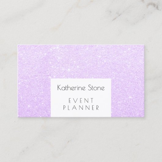 Elegant modern violet paars glitter-evenementsplan visitekaartje (Voorkant)