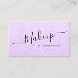 Elegant modern violet paars glitter make-up kunste visitekaartje