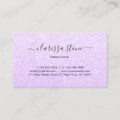 Elegant modern violet paars glitter make-up kunste visitekaartje (Achterkant)