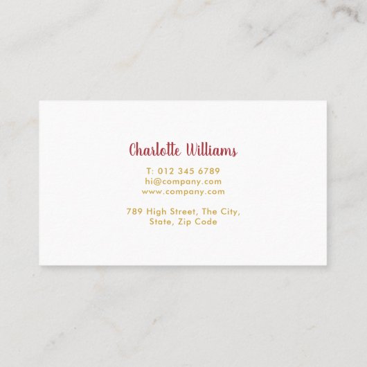 Elegant Modern Visitekaartje (Achterkant)