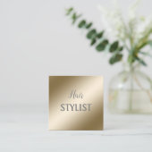 Elegant modern visitekaartje van metallisch goud e (Staand voorkant)