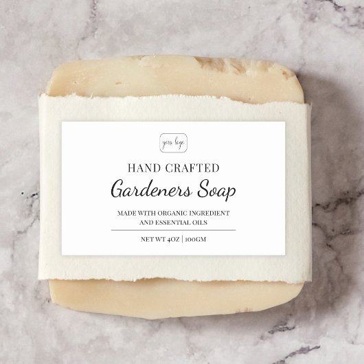 Elegant Modern Voeg je Logo handgemaakte zeeplabel Rechthoekige Sticker