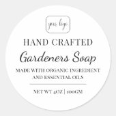 Elegant Modern Voeg je Logo handgemaakte zeeplabel Ronde Sticker (Voorkant)