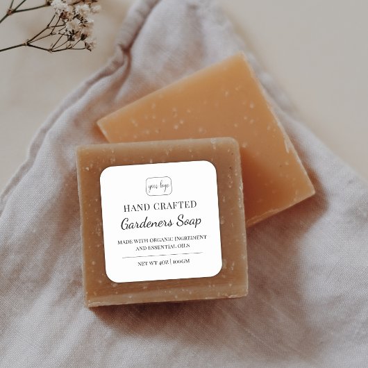 Elegant Modern Voeg je Logo handgemaakte zeeplabel Vierkante Sticker