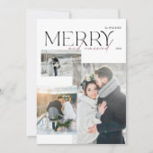 Elegant Modern Vrolijk en Getrouwde Passen getrouw Feestdagenkaart (Voorkant)