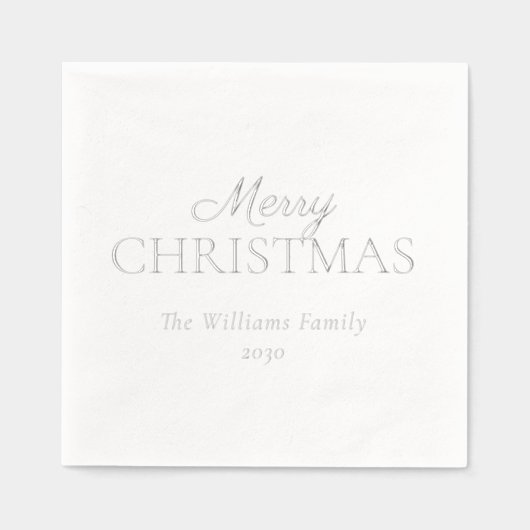 Elegant Modern Vrolijk Kerstfeest Eenvoudig Feest  Folie Servetten (Voorkant)