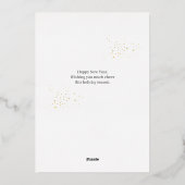 Elegant modern vuurwerk Gelukkig Nieuwjaar Vier Fo Folie Feestdagenkaart (Achterkant)