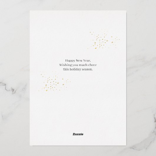 Elegant modern vuurwerk Gelukkig Nieuwjaar Vier Fo Folie Feestdagenkaart (Achterkant)