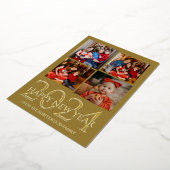 Elegant modern vuurwerk Gelukkig Nieuwjaar Vier Fo Folie Feestdagenkaart (Gedraaid)