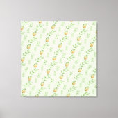 Elegant modern watercolor bladerenpatroon GROEN  Canvas Afdruk (Voorkant)