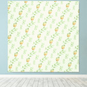 Elegant modern watercolor bladerenpatroon GROEN  Canvas Afdruk (Insitu (Houten vloer))