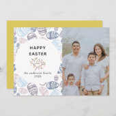 Elegant Modern Watercolor Eggs Happy Easter Photo Feestdagenkaart (Voorkant / Achterkant)