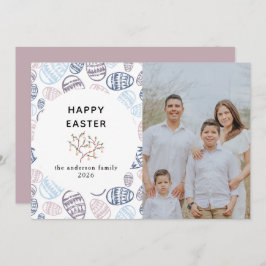 Elegant Modern Watercolor Eggs Happy Easter Photo Feestdagenkaart