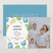 Elegant Modern Watercolor Eggs Happy Easter Photo Feestdagenkaart (Voorkant / Achterkant)