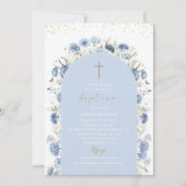 Elegant Modern Watercolor Flowers Baptism Kaart (Voorkant)