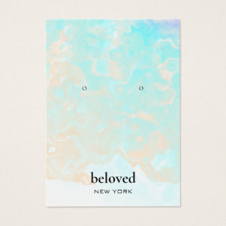 Elegant modern Waterverf blauw Roos roze Visitekaartje