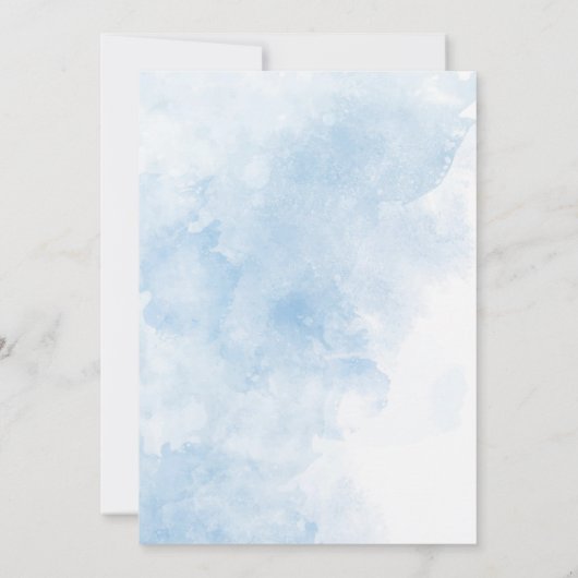 Elegant Modern Waterverf Blue Flowers Baby Showe Kaart (Achterkant)