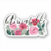 Elegant Modern Waterverf Floral Sticker (Voorkant)