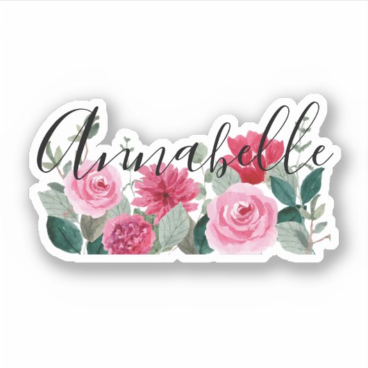 Elegant Modern Waterverf Floral Sticker (Voorkant)