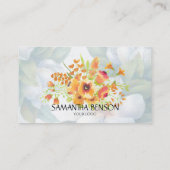 Elegant modern Waterverf florale illustratie yoga Visitekaartje (Achterkant)